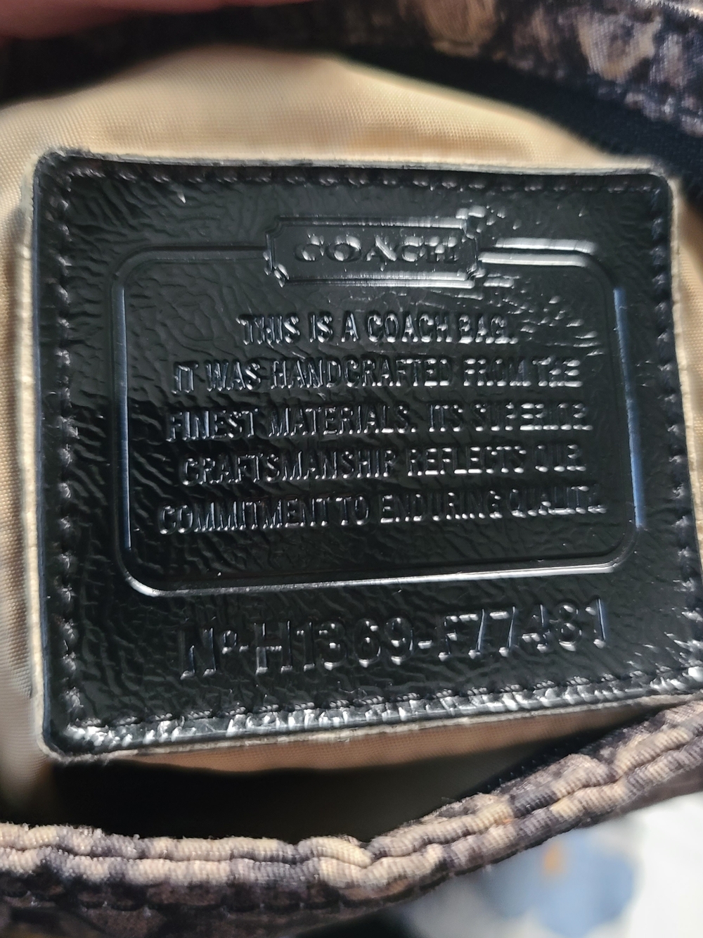 Coach Snake-Print Crossbody Bag in Taupe and Black - Picture 2 of 5